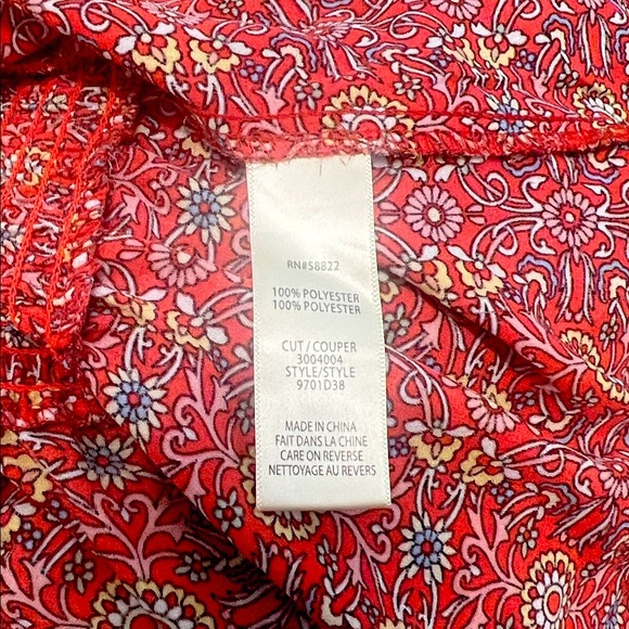 Max Studio Red Floral Blouse - Picture 5 of 5